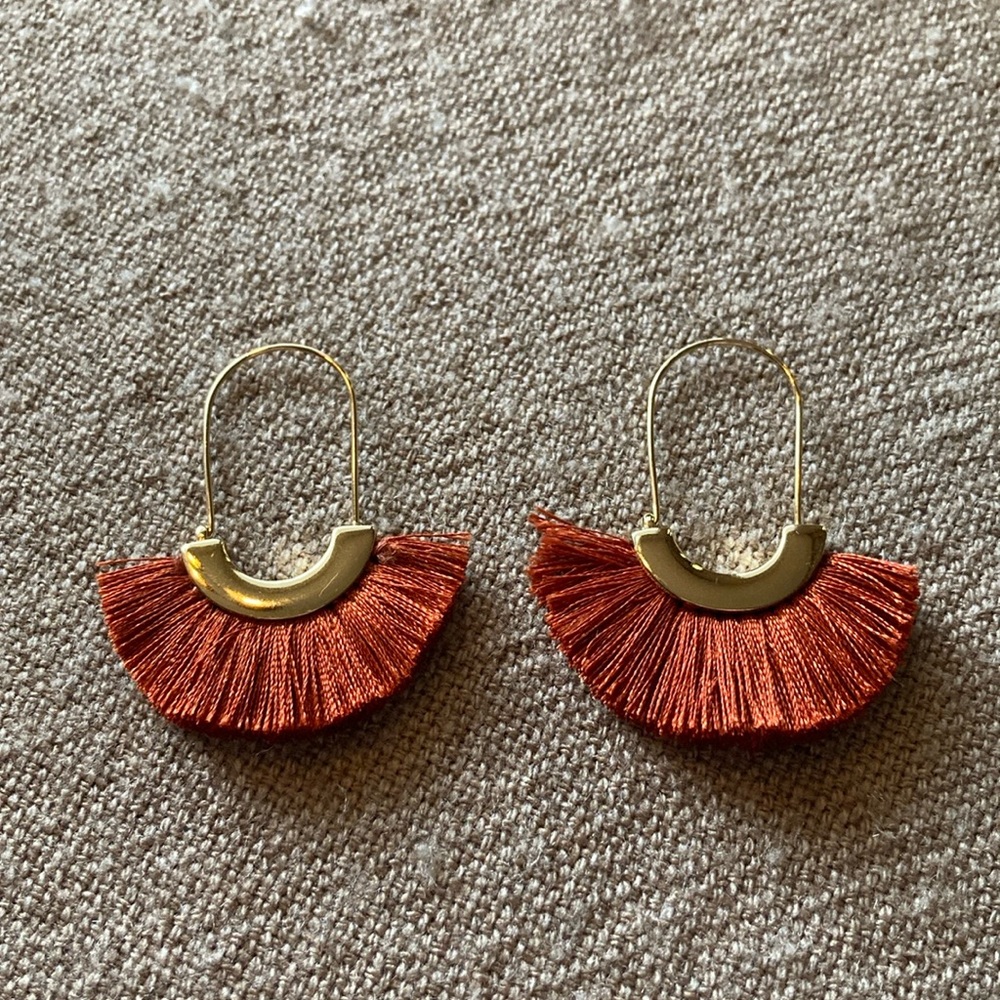 Madewell Fan Earrings Rust Color